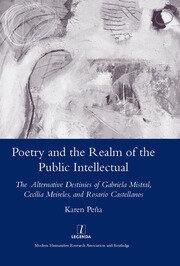 Poetry and the Realm of the Public Intellectual: The Alternative Destinies of Gabriela Mistral, Cecilia Meireles, and Rosario Castellanos book cover