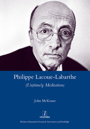 Philippe Lacoue-Labarthe: (Un)Timely Meditations book cover